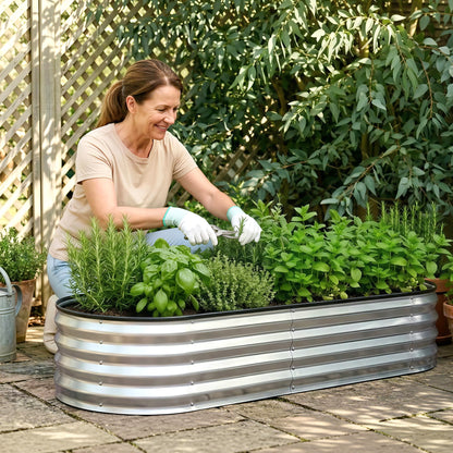 Greenfingers Raised Garden Bed 1.2m x .6m x 300mm - Silver