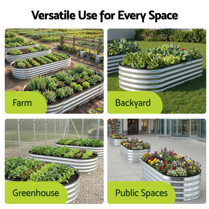 Greenfingers Raised Garden Bed 1.2m x .6m x 300mm - Silver