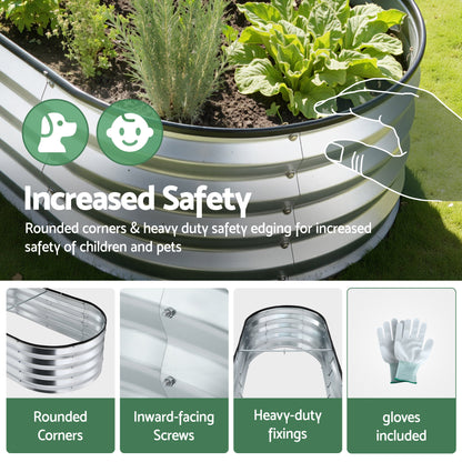 Greenfingers Raised Garden Bed 1.2m x .6m x 300mm - Silver