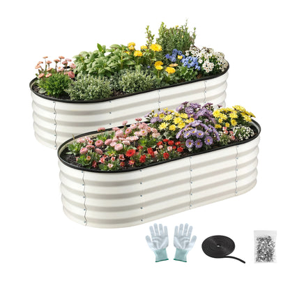 Greenfingers Raised Garden Bed 1.2m x .6m x 300mm (Twin pack) - White