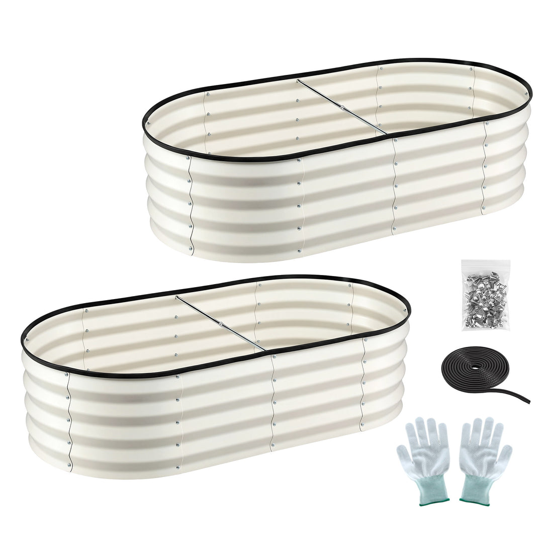 Greenfingers Raised Garden Bed 1.2m x .6m x 300mm (Twin pack) - White