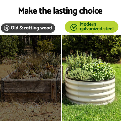 Greenfingers Raised Garden Bed 1.2m x .6m x 300mm (Twin pack) - White