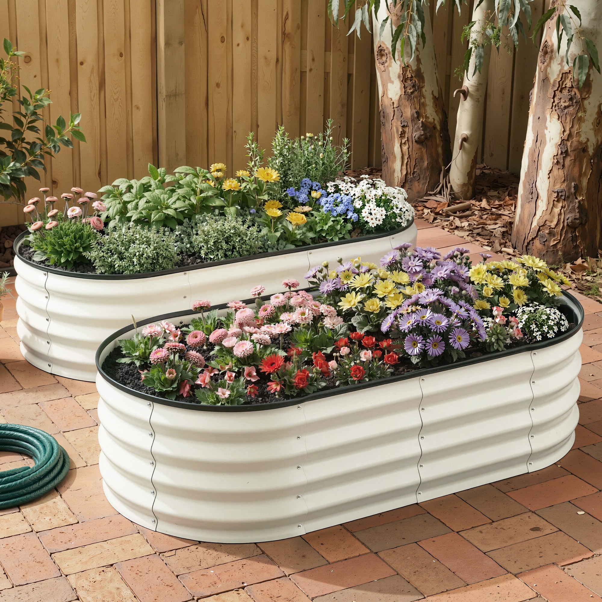Greenfingers Raised Garden Bed 1.2m x .6m x 300mm (Twin pack) - White