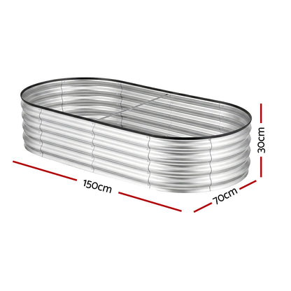 Greenfingers Raised Garden Bed 1.5m x .7m x 300mm - Silver