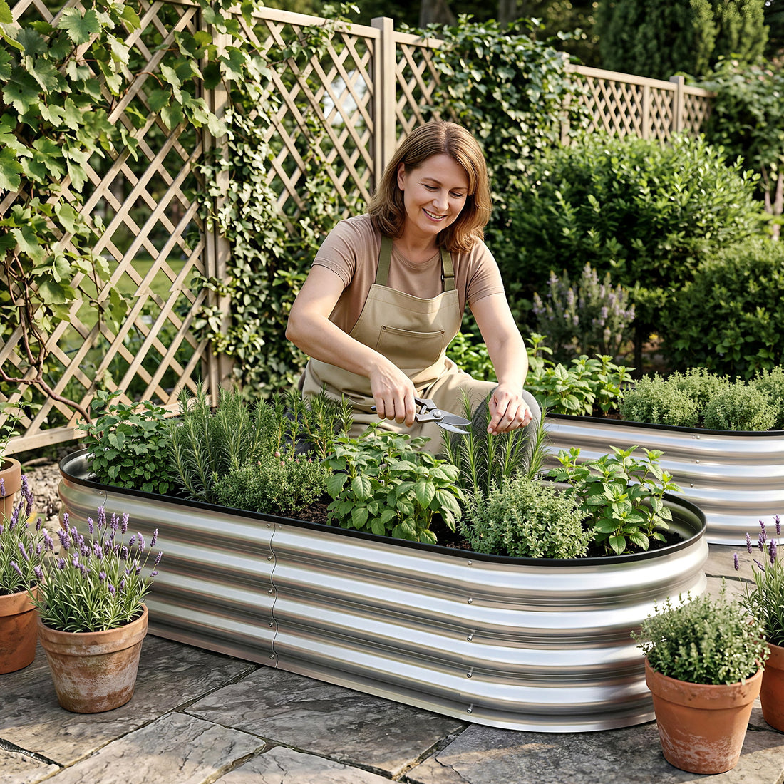 Greenfingers Raised Garden Bed 1.5m x .7m x 300mm - Silver