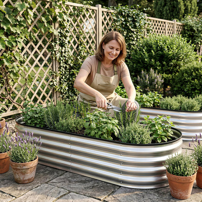 Greenfingers Raised Garden Bed 1.5m x .7m x 300mm - Silver