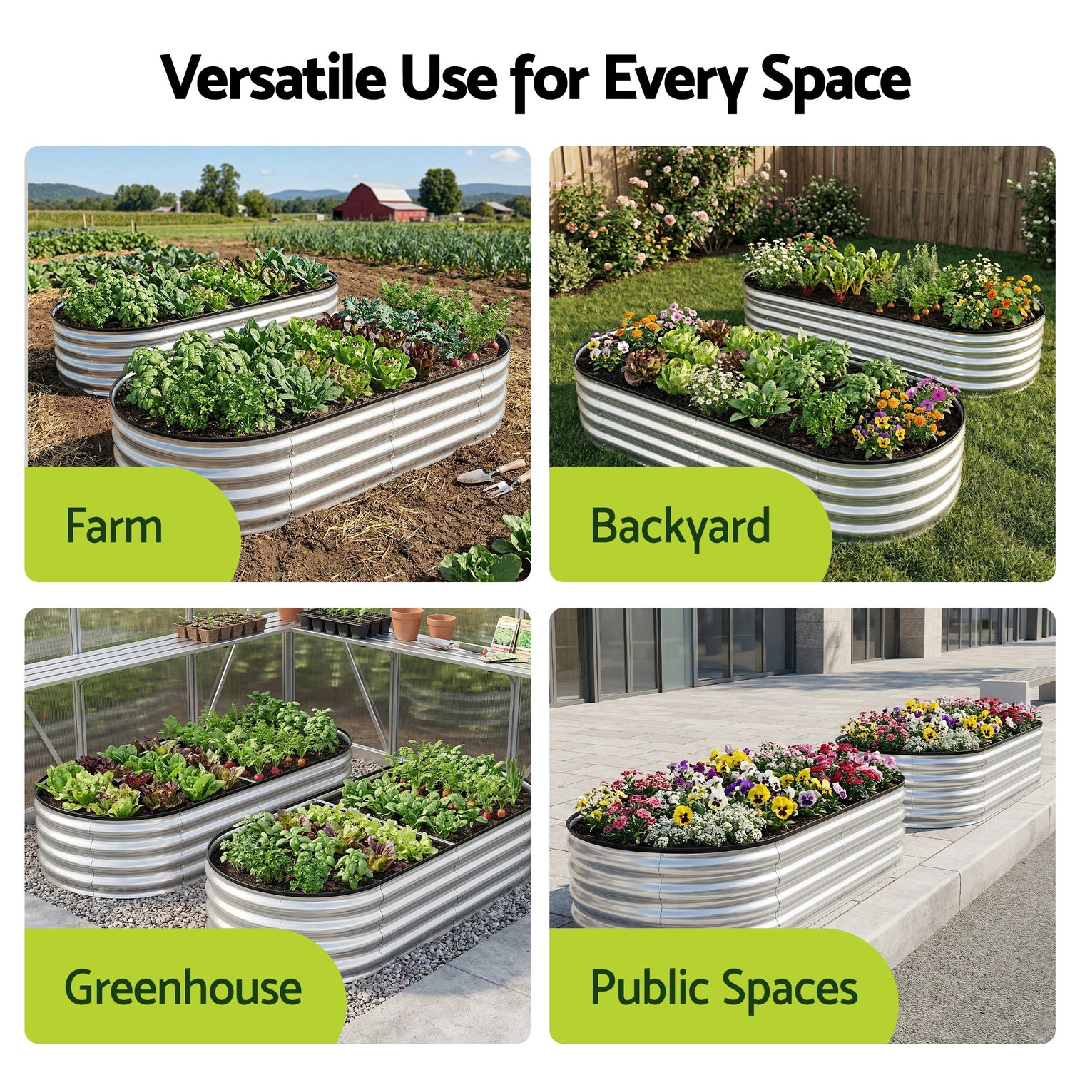 Greenfingers Raised Garden Bed 1.5m x .7m x 300mm - Silver