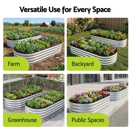 Greenfingers Raised Garden Bed 1.5m x .7m x 300mm - Silver