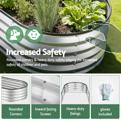 Greenfingers Raised Garden Bed 1.5m x .7m x 300mm - Silver