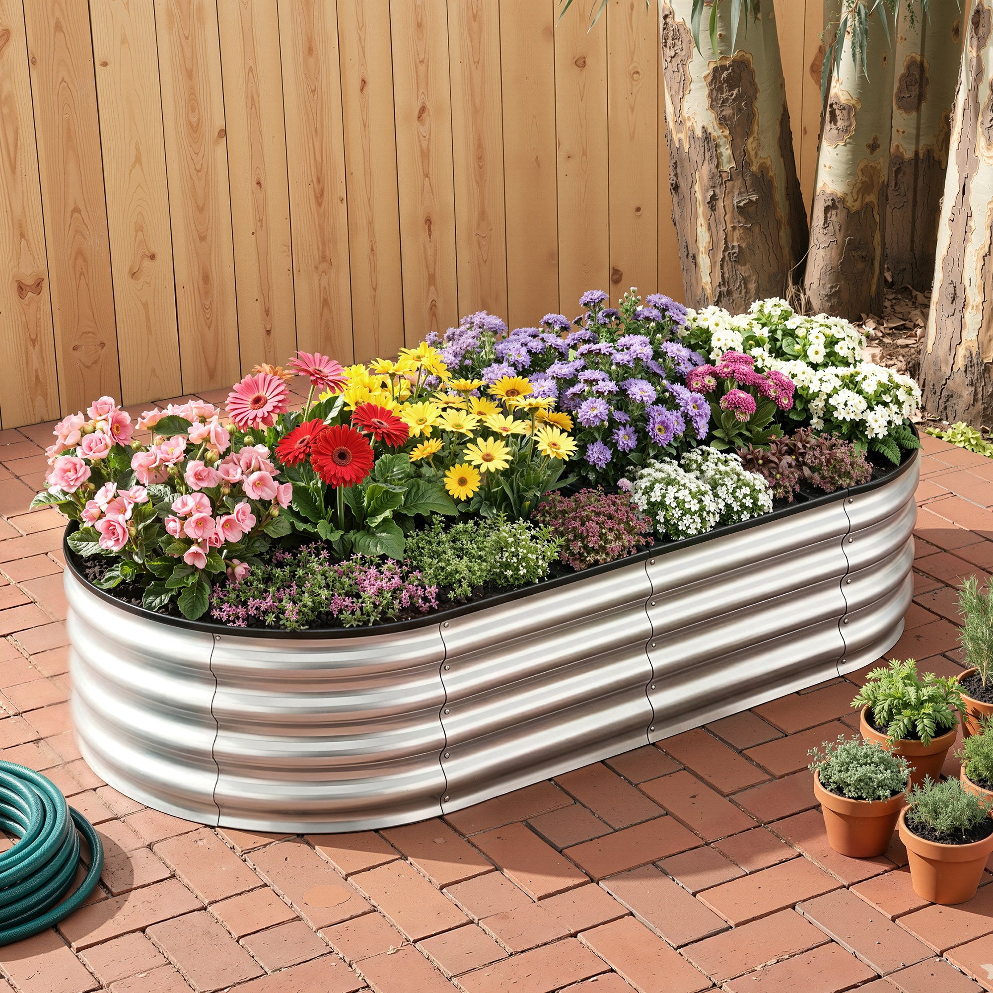 Greenfingers Raised Garden Bed 1.5m x .7m x 300mm - Silver