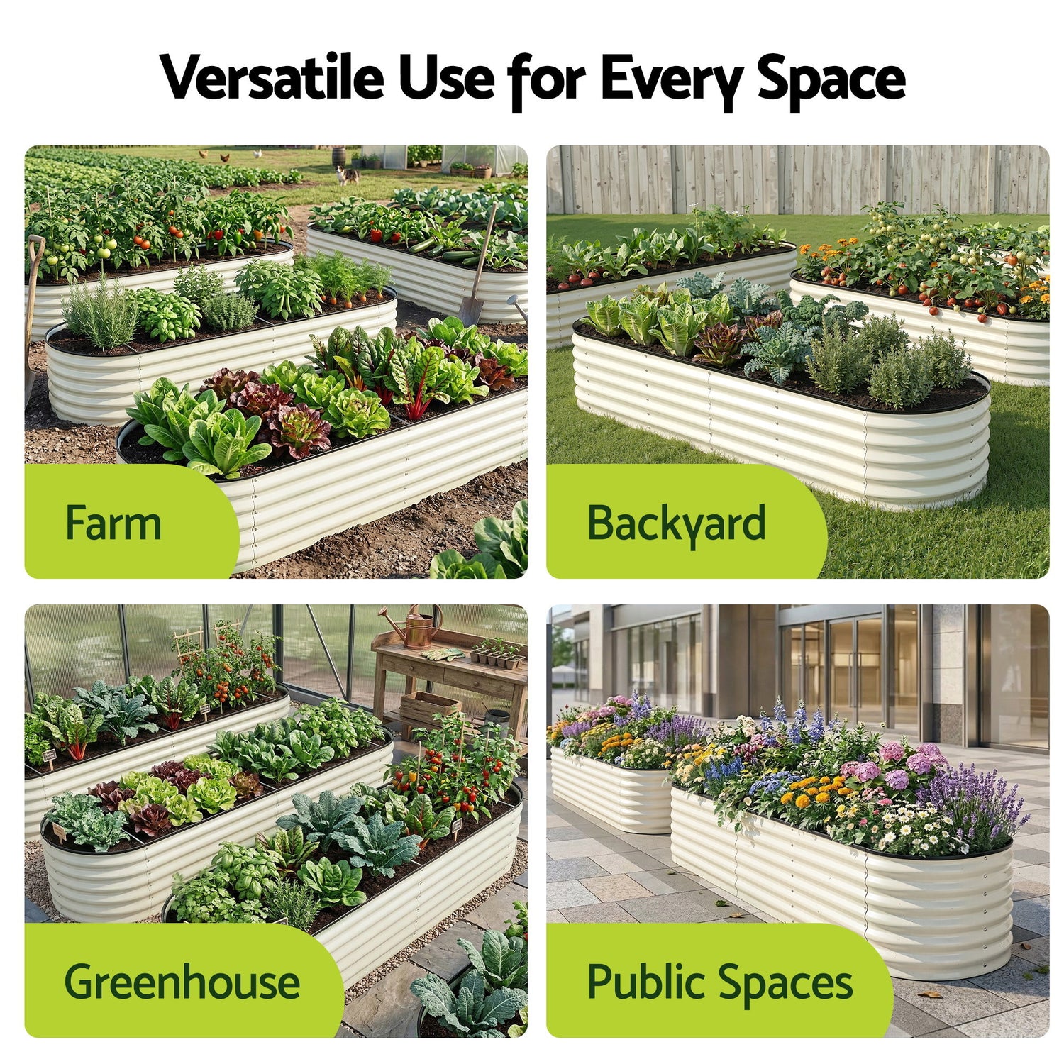 Greenfingers  Raised Garden Bed 2.4m x .6m x 450mm - White