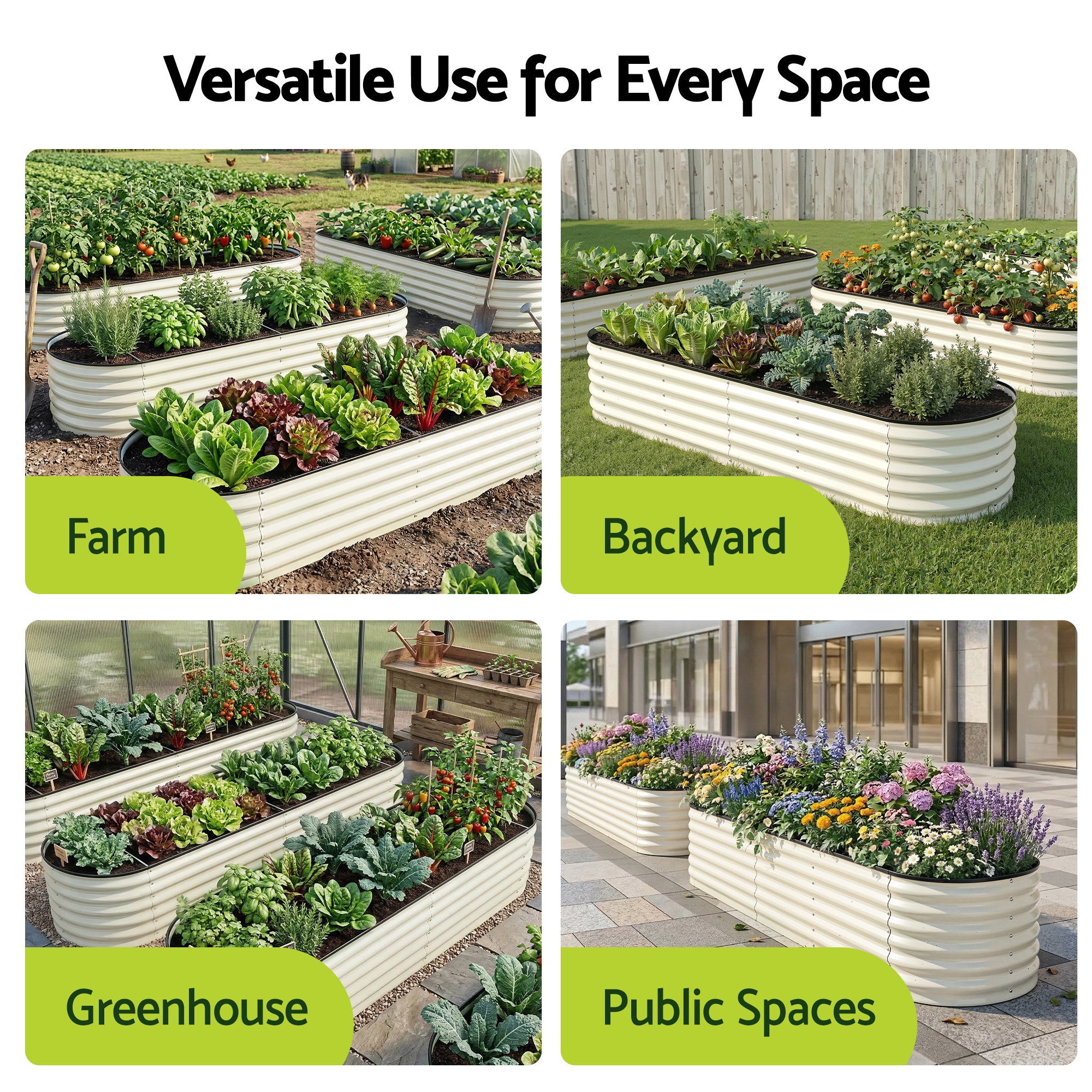 Greenfingers  Raised Garden Bed 2.4m x .6m x 450mm - White