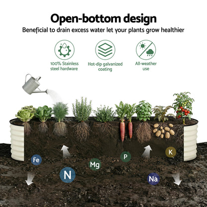 Greenfingers  Raised Garden Bed 2.4m x .6m x 450mm - White