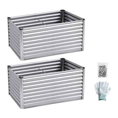 Greenfingers Raised Garden Bed 2.4m x .8m x  600mm  (2 in 1) - Silver