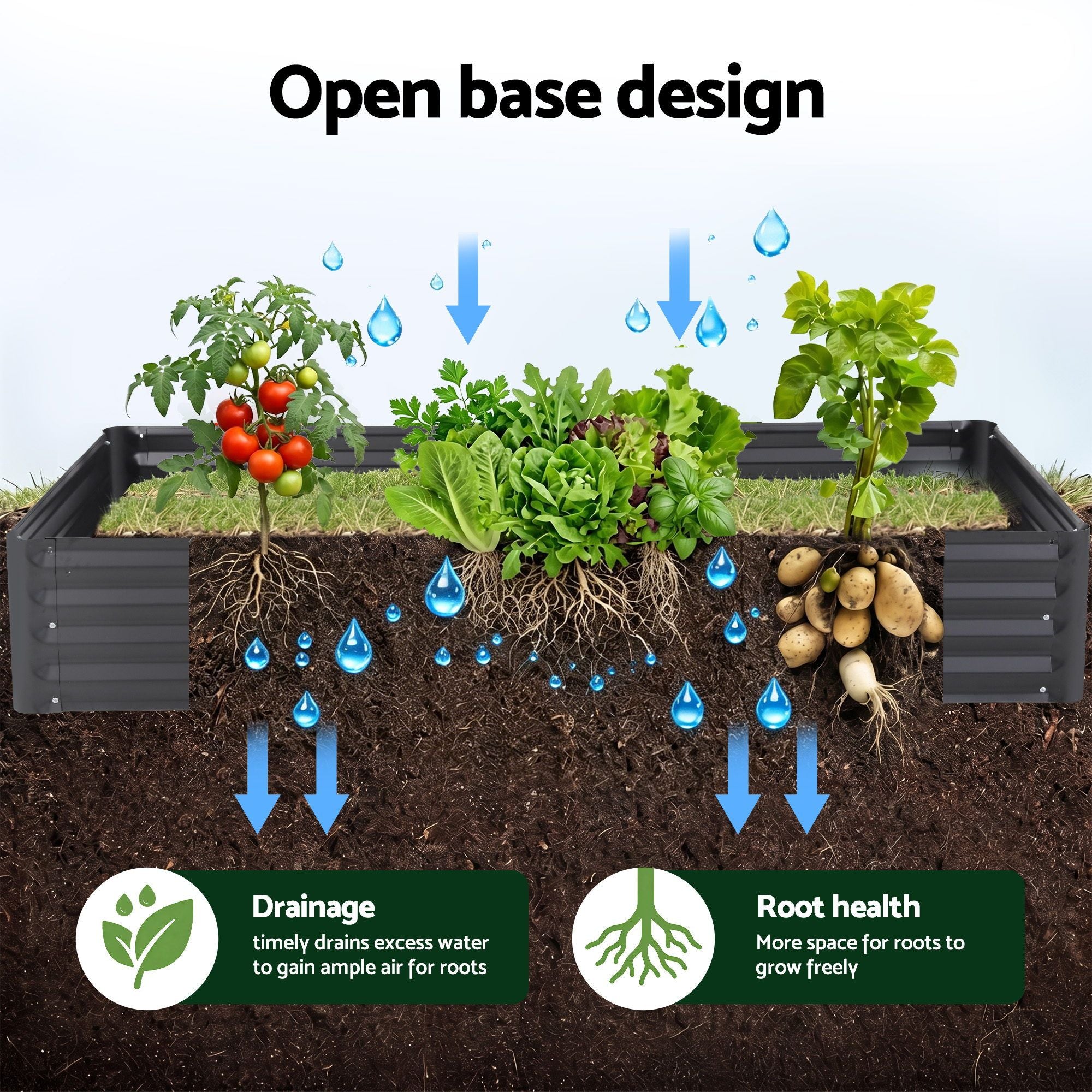 Greenfingers Raised Garden Bed with Cover 1.8m x .9m x 300mm (120cm High with cover)