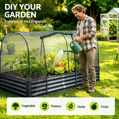Greenfingers Raised Garden Bed with Cover 1.8m x .9m x 300mm (120cm High with cover)