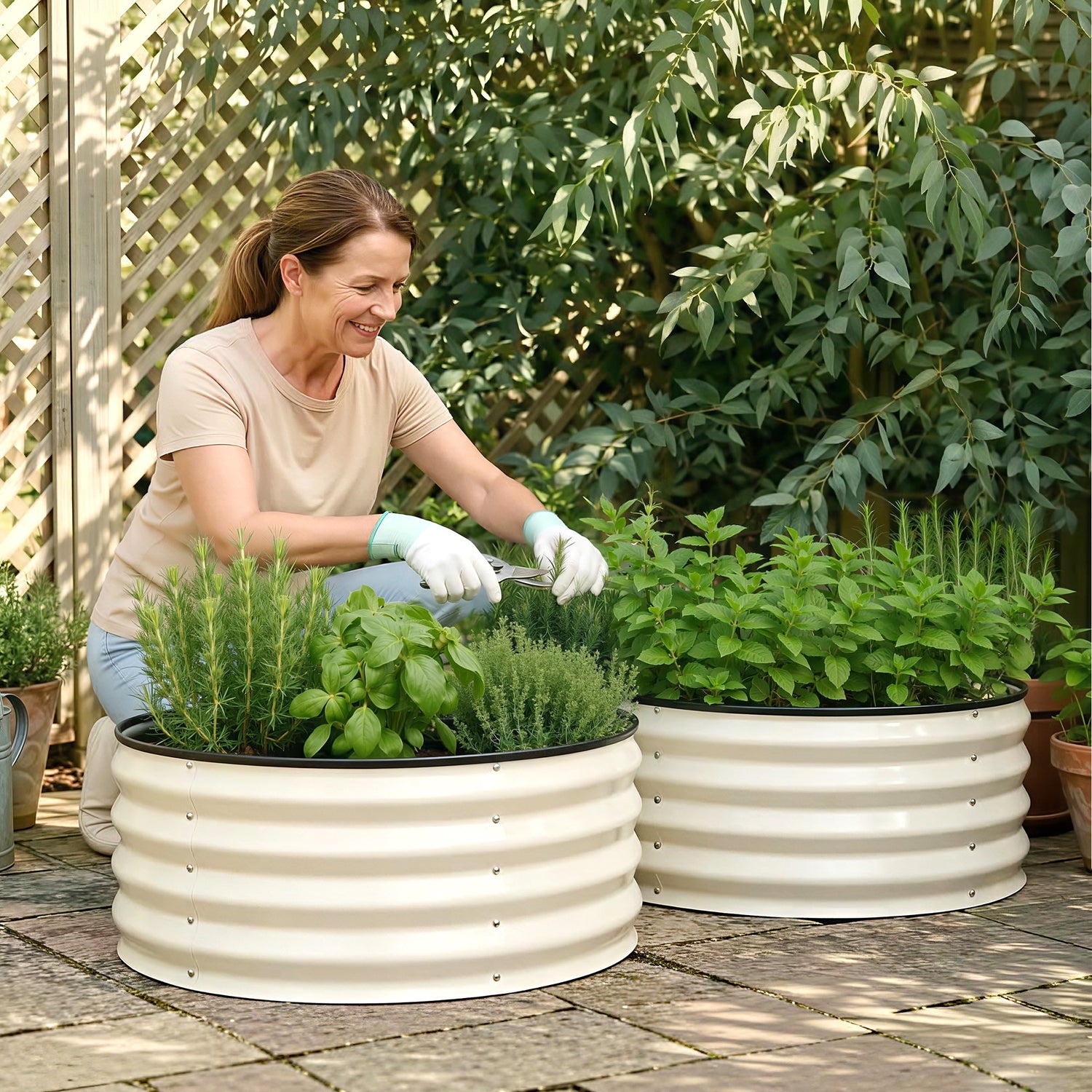 Greenfingers Raised Garden Bed .6mx 300mm (Twin pack) - White