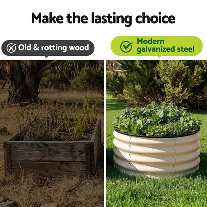 Greenfingers Raised Garden Bed .6mx 300mm (Twin pack) - White