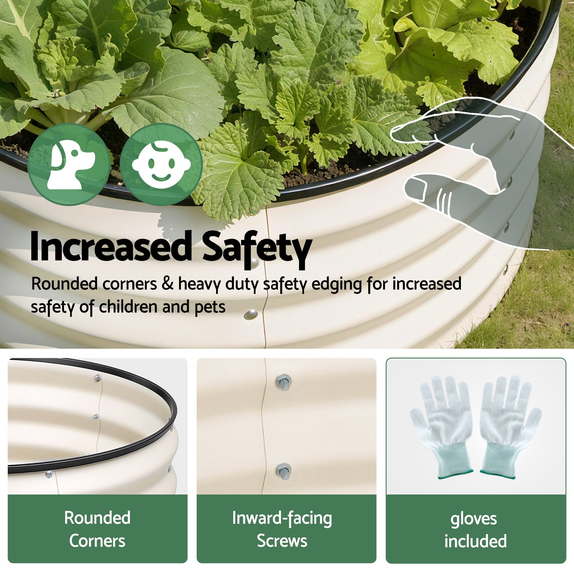 Greenfingers Raised Garden Bed .6mx 300mm (Twin pack) - White