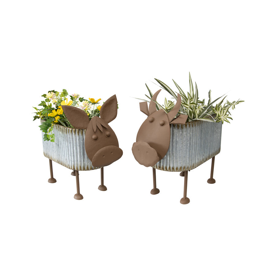 Set/2 Nested Cow Planters