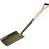 Green shovel with a wooden handle on a white background Boran Burgon & Ball shovel