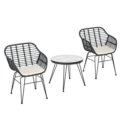 Gardeon 2-Piece Wicker Lounge Set — Grey