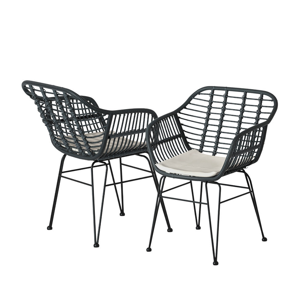 Gardeon 2-Piece Wicker Lounge Set — Grey
