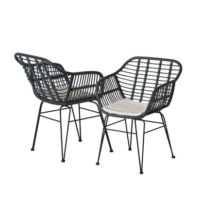 Gardeon 2-Piece Wicker Lounge Set — Grey