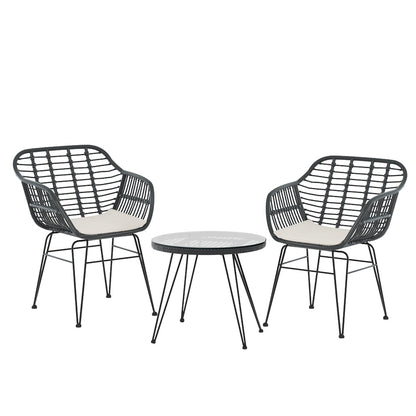 Gardeon 2-Piece Wicker Lounge Set — Grey