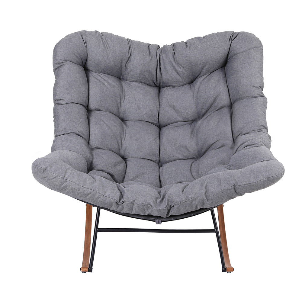 Gardeon Papasan Rocking Chair — Grey Outdoor &amp; Indoor