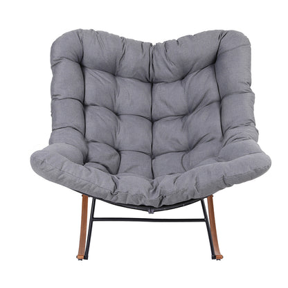 Gardeon Papasan Rocking Chair — Grey Outdoor &amp; Indoor