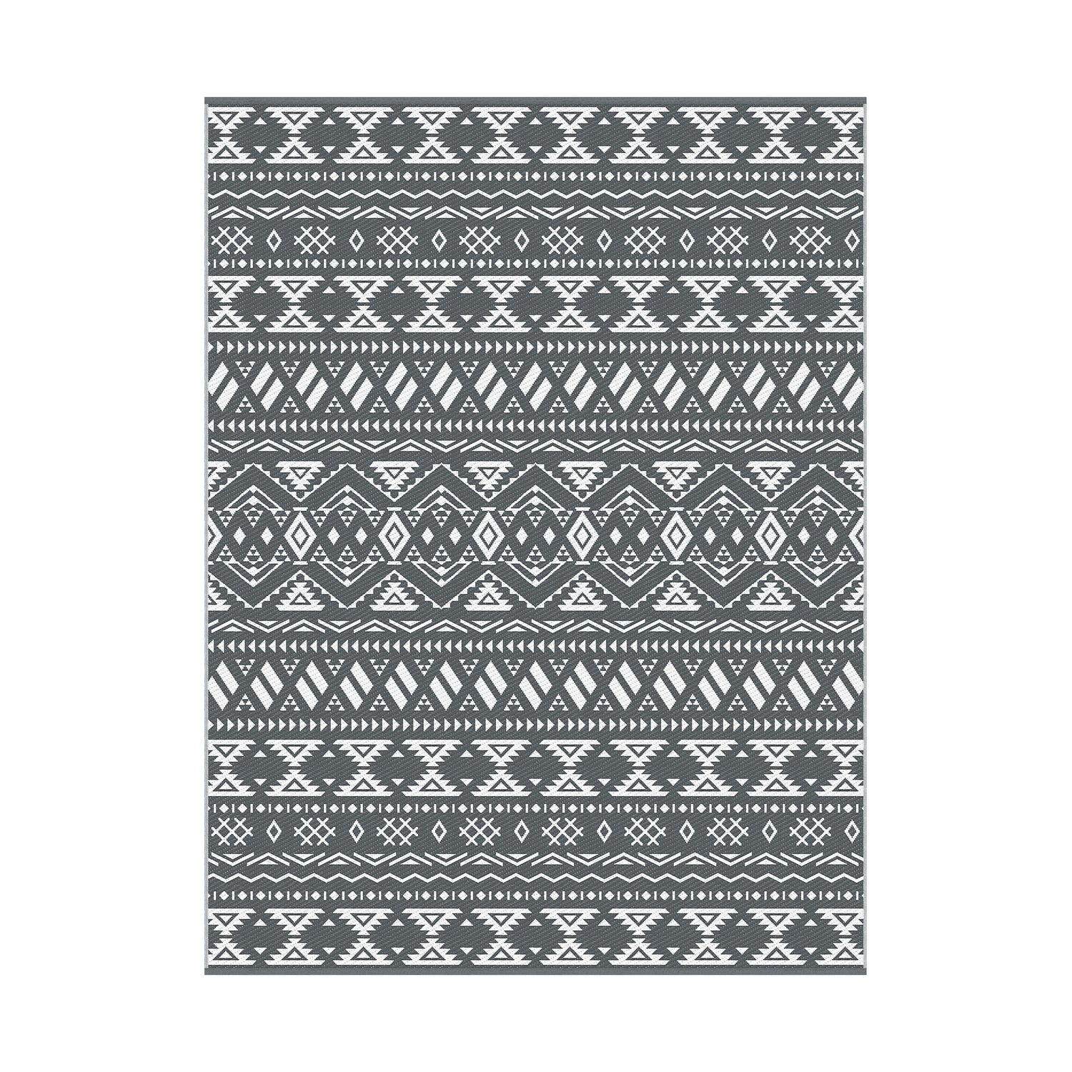 Gardeon Reversible Outdoor Rug 274x366cm — Grey