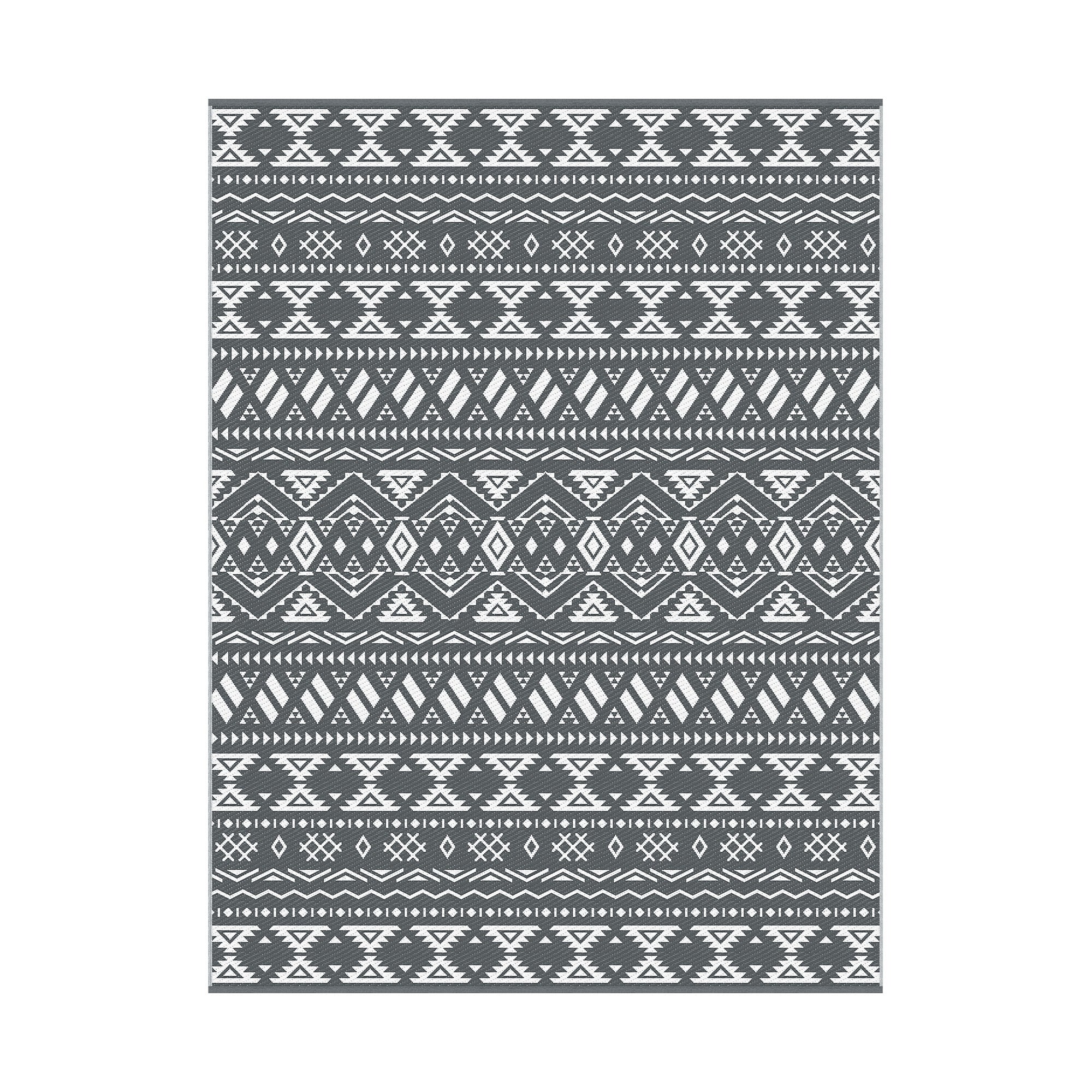 Gardeon Reversible Outdoor Rug 274x366cm — Grey