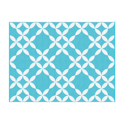 Gardeon Reversible Outdoor Rug 274x366cm — Light Blue