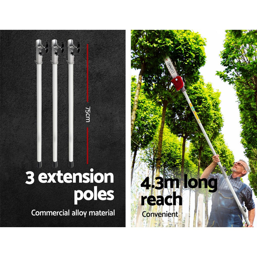 Giantz | Petrol Pole Chainsaw Hedge Trimmer 65cc - 4.3m Long reach