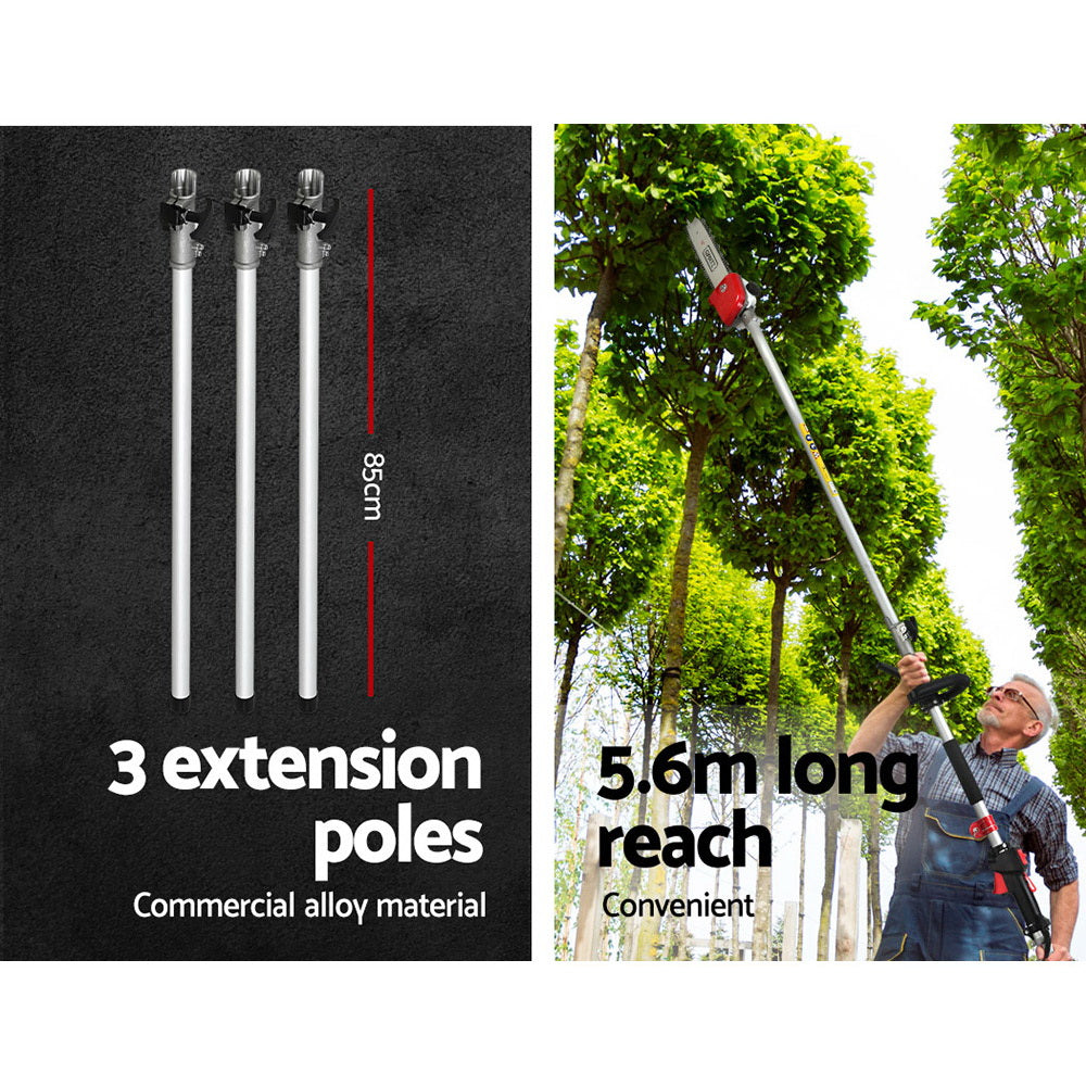 Giantz | Pole Chainsaw Hedge Trimmer 65cc - 5.6m reach