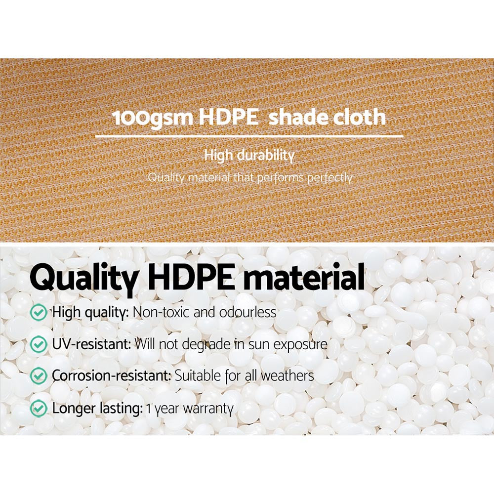 50% Shade Cloth Heavy Duty 1.83m x 10m Various Colours