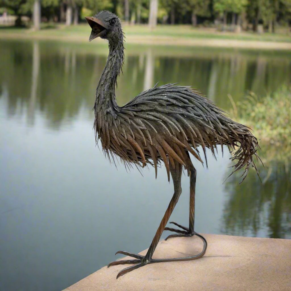 Rust-Grey Emu w/Open Beak