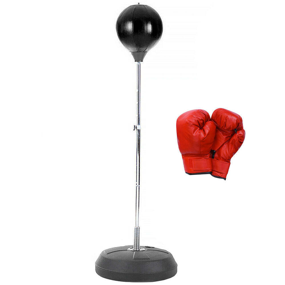Free-Standing Boxing Set: PU Punching Ball &amp; Boxing Gloves