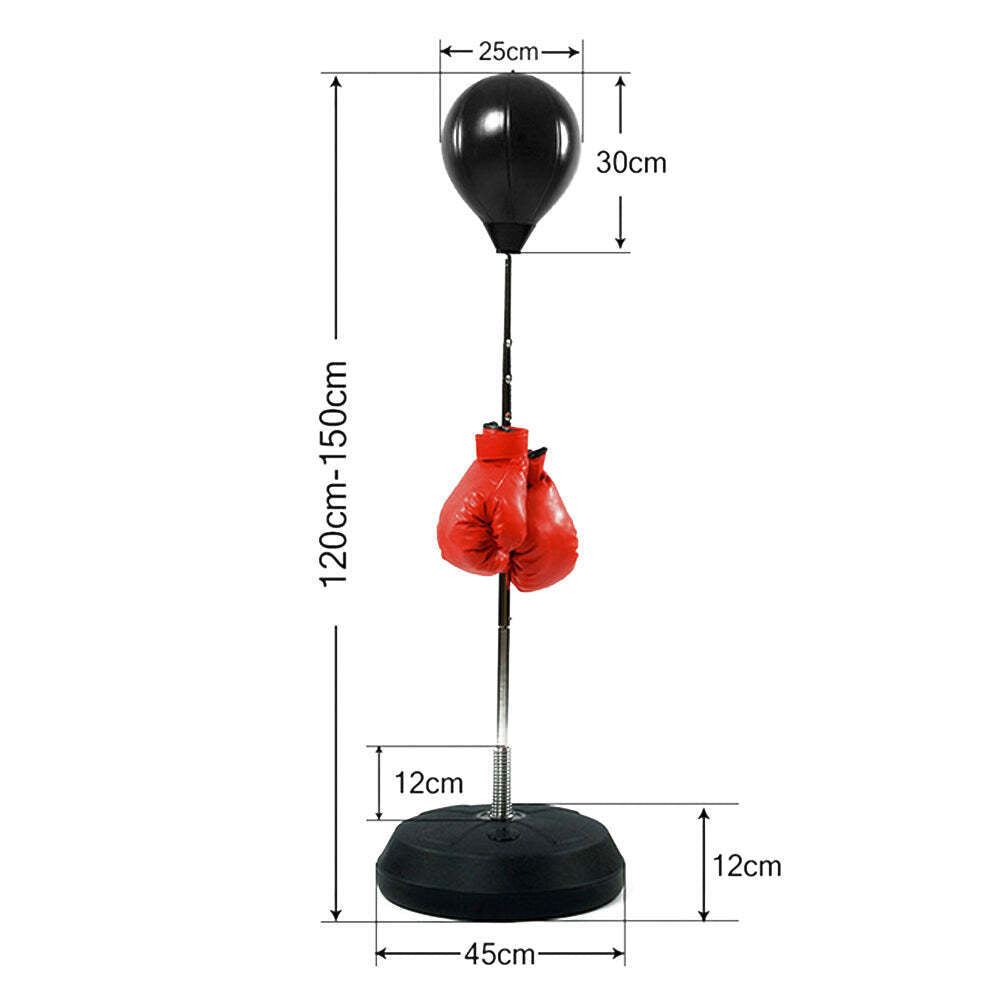 Free-Standing Boxing Set: PU Punching Ball &amp; Boxing Gloves