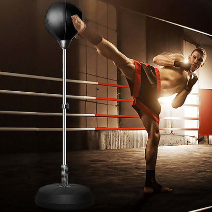 Free-Standing Boxing Set: PU Punching Ball &amp; Boxing Gloves