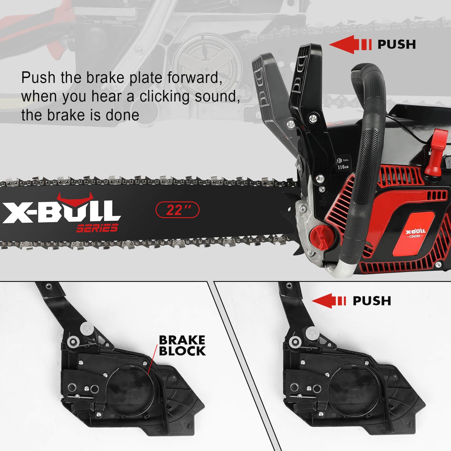 X-BULL| Petrol Chainsaw Commercial 62cc -  22&quot; Bar E-Start Tree Pruning Top Handle