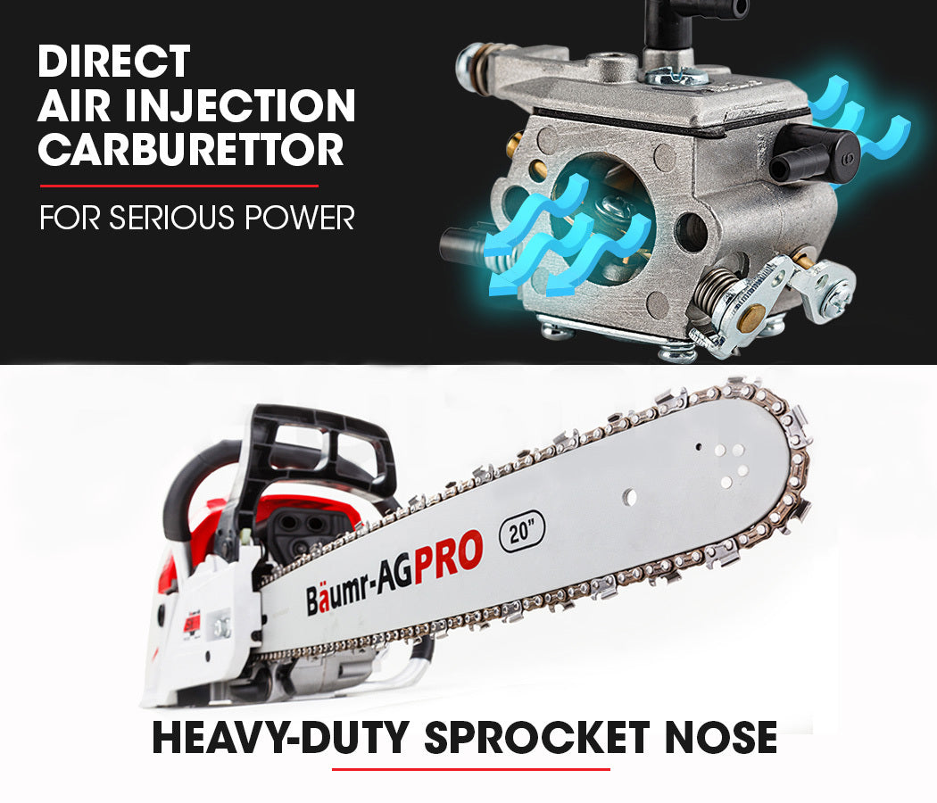 Baumr AG |  Chainsaw Petrol Commercial 20” Bar - 52cc