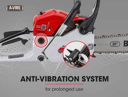 Baumr AG |  Chainsaw Petrol Commercial 20” Bar - 62cc