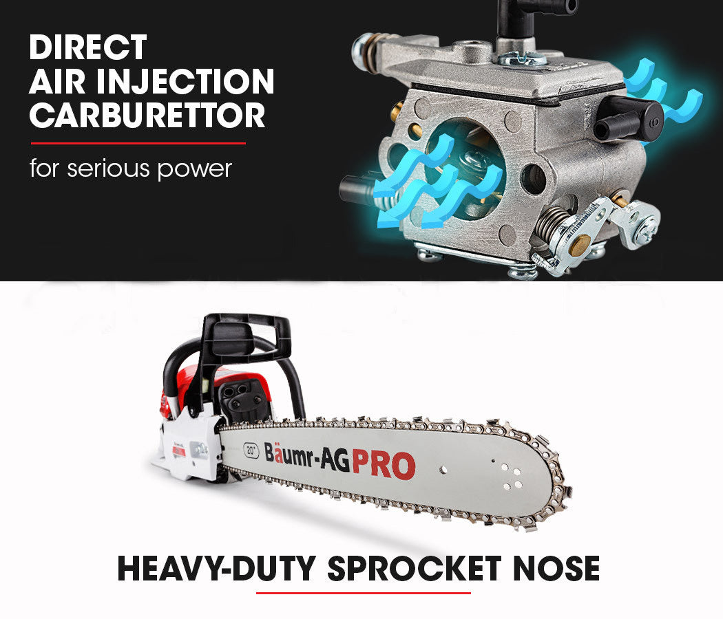 Baumr AG |  Chainsaw Petrol Commercial 20” Bar - 62cc