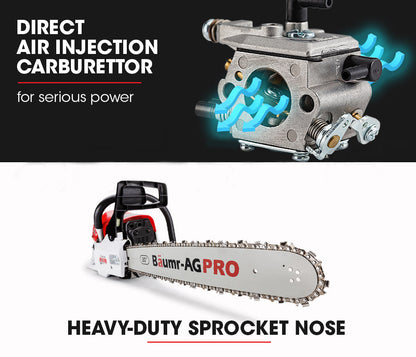 Baumr AG |  Chainsaw Petrol Commercial 20” Bar - 62cc