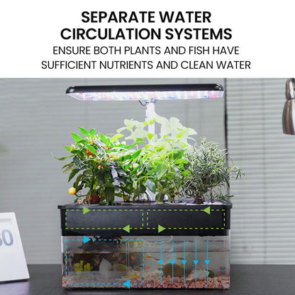 Hydroponic Growing System with Fish Tank 12 Pod