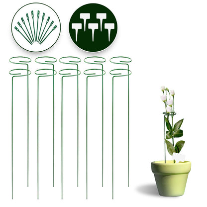 Noveden | Plant Flower Stake Set  - 10pcs Green