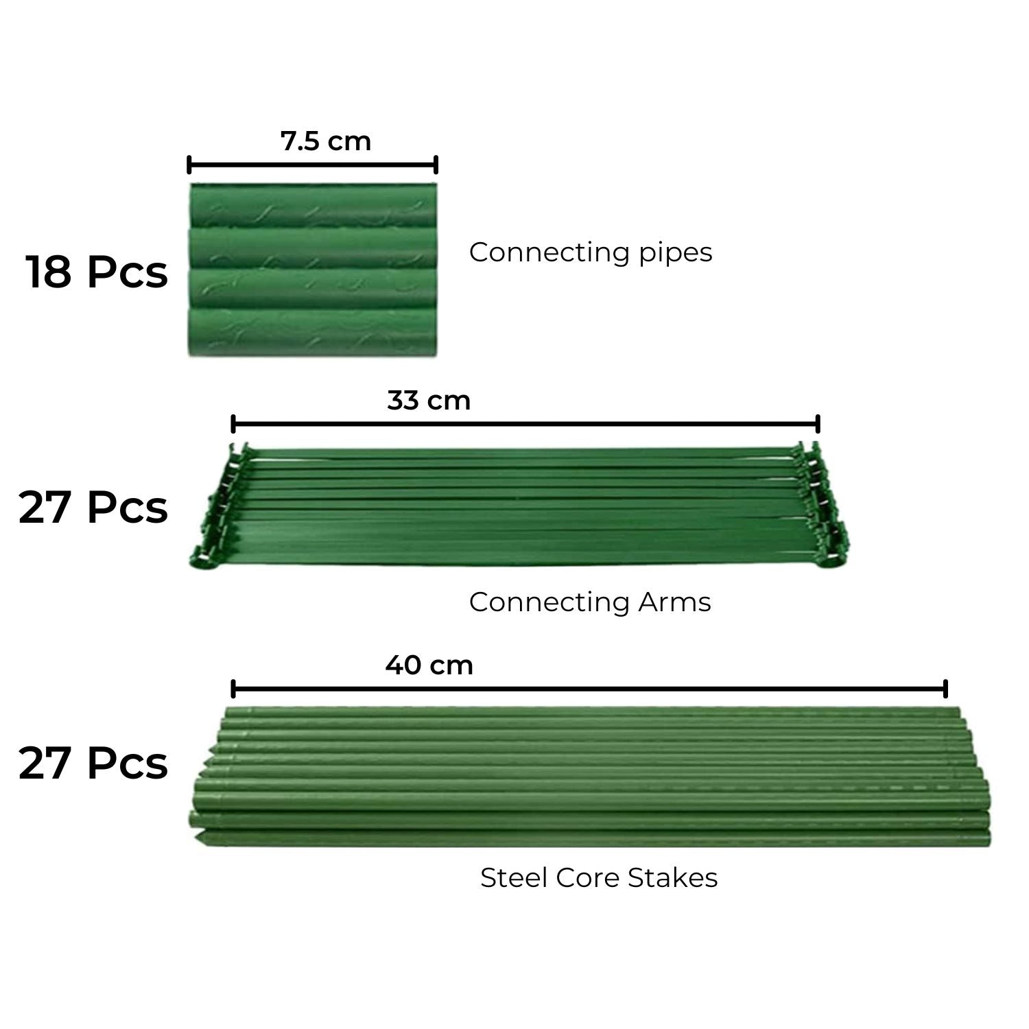 Noveden |Tomato Supports Cages - 3 Sets Green