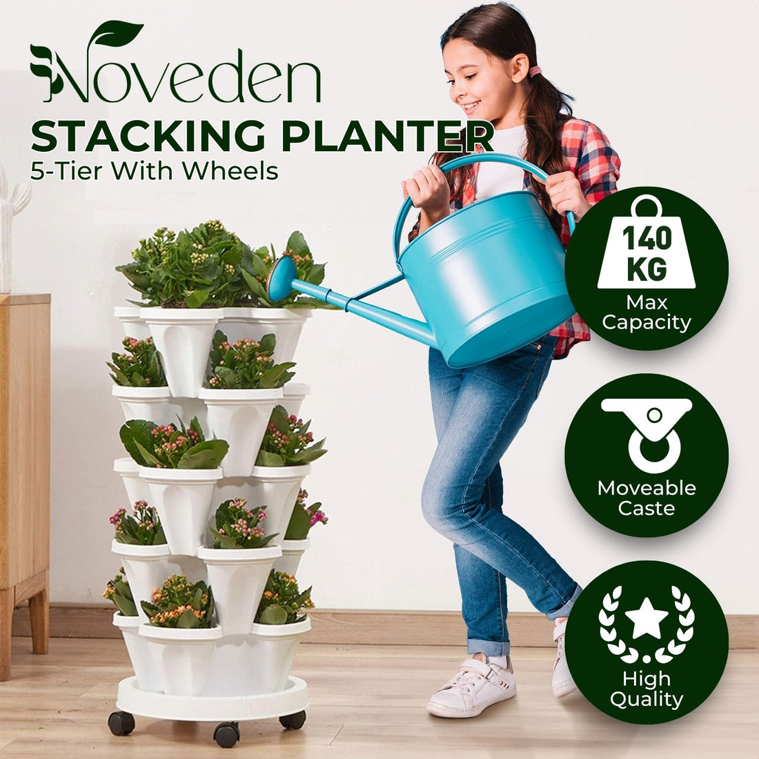 Noveden | 5 Tier Stacking Planter Vertical Garden